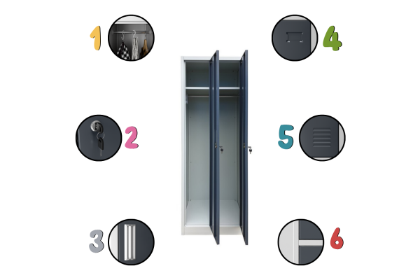 SZAFA BHP 2-KOMOROWA; 80CM; GRAFIT